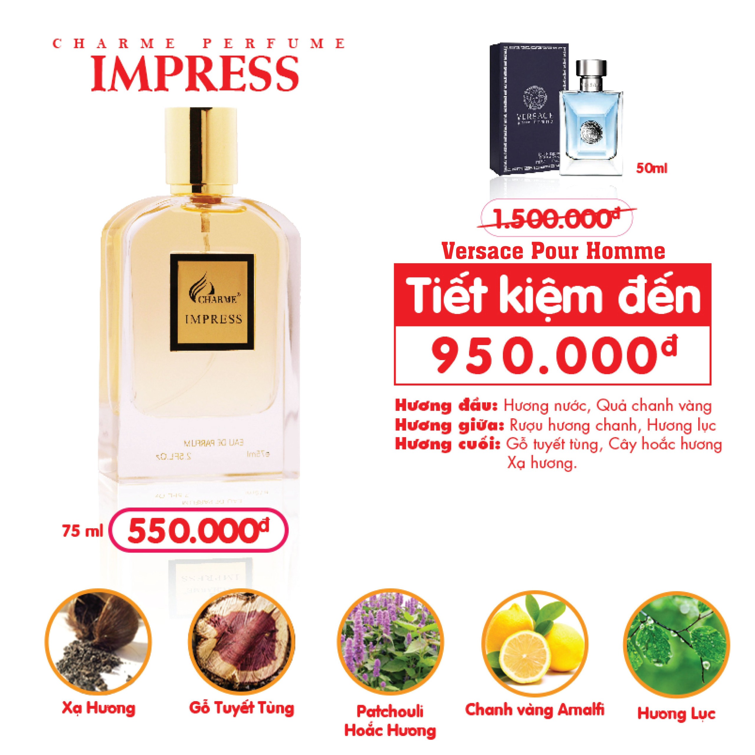 Nước Hoa Charme Impress 75ml Nam Chính Hãng