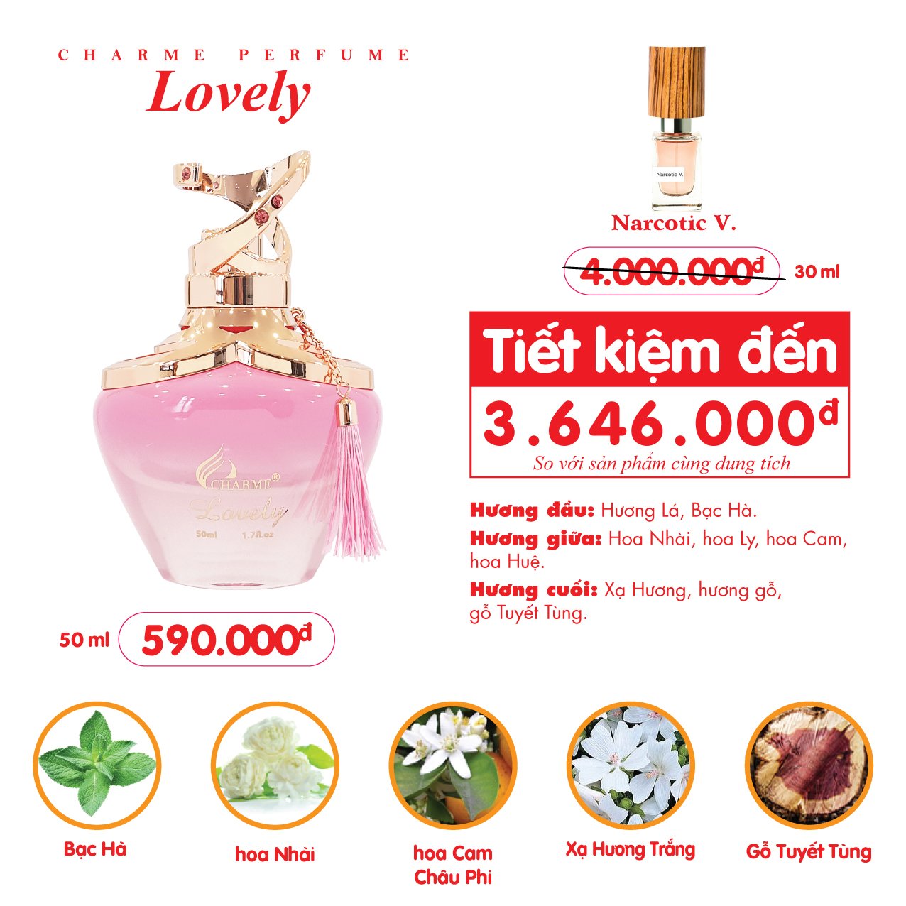 Nước Hoa Charme Lovely 50ml Nữ Chính Hãng