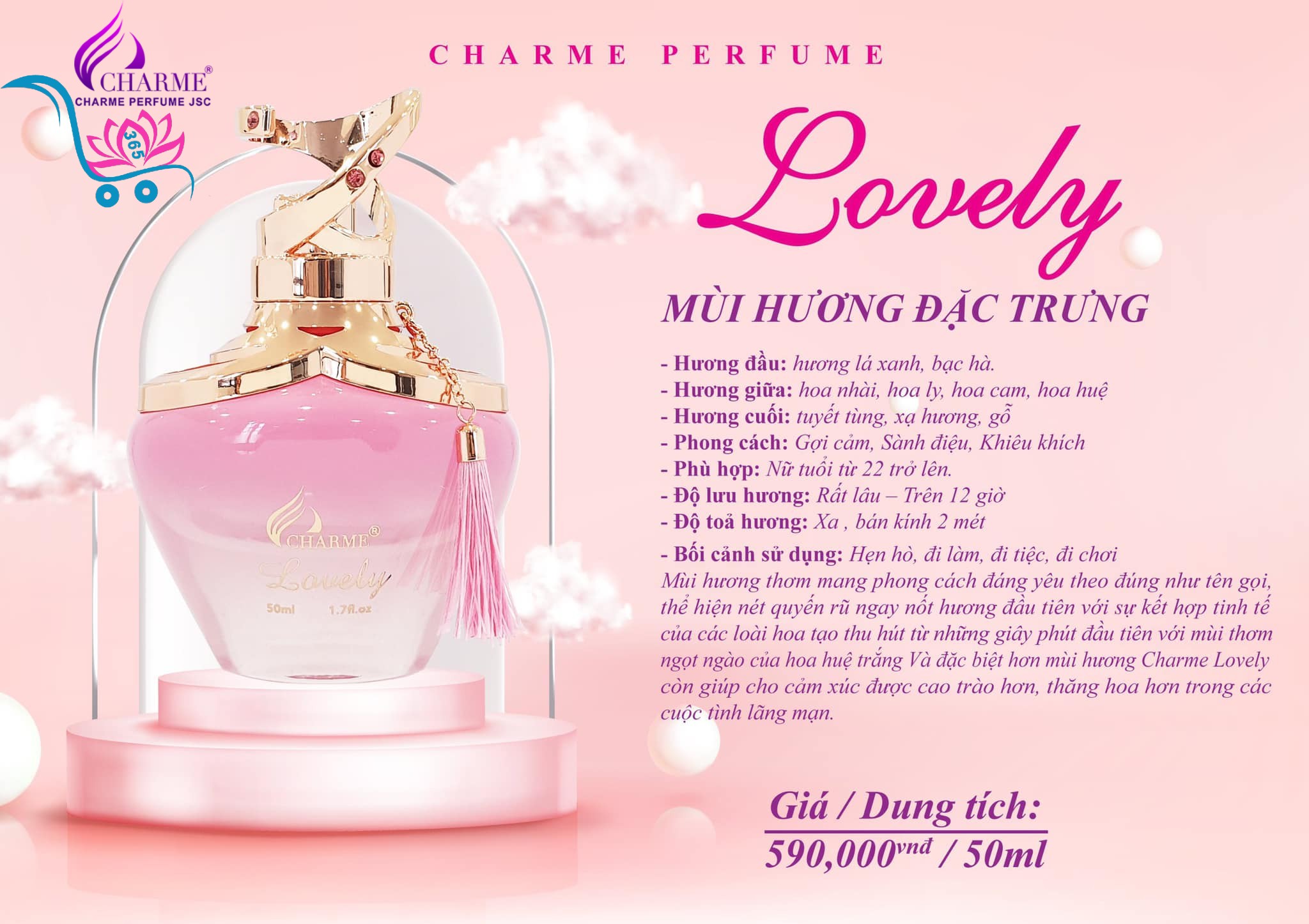 Nước Hoa Charme Lovely 50ml Nữ Chính Hãng