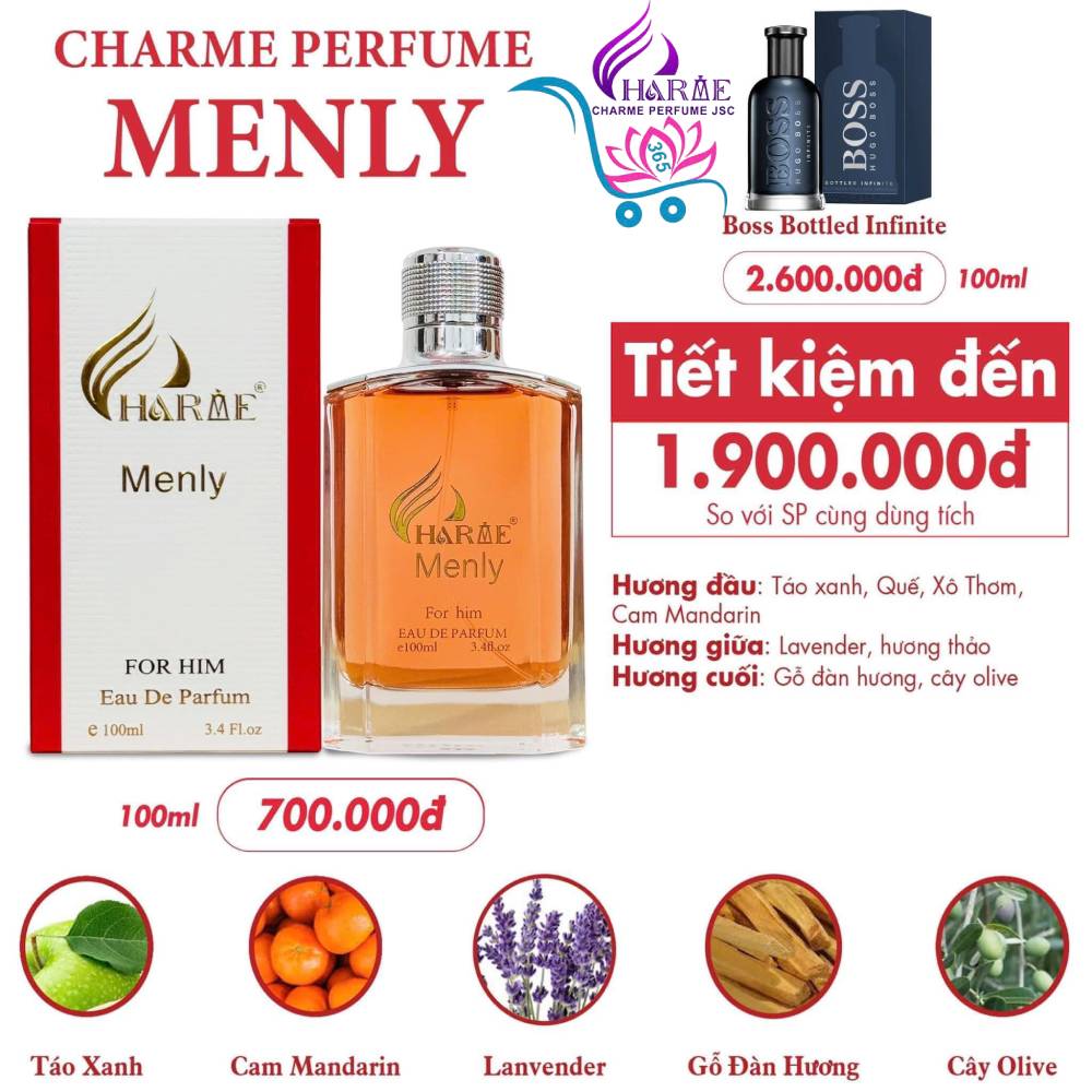 Nước Hoa Charme Menly 100ml Nam Chính Hãng