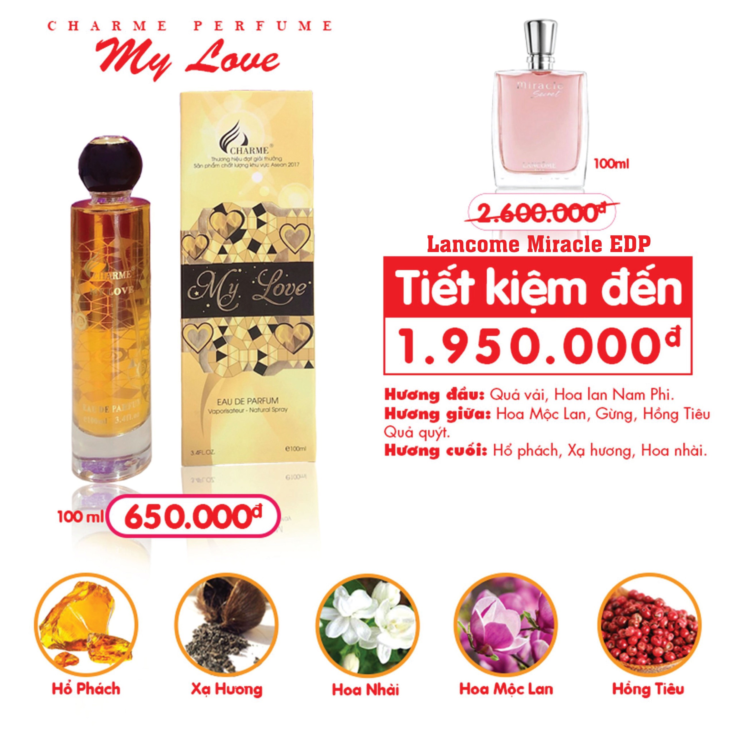 Nước Hoa Charme My Love 100ml Nữ Chính Hãng