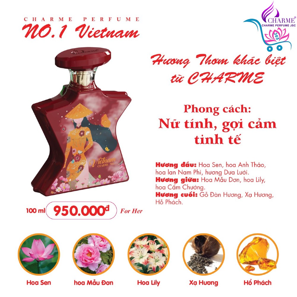 Nước Hoa Charme No.1 Vietnam 100ml Nữ Chính Hãng✔️Tặng Quà Hot