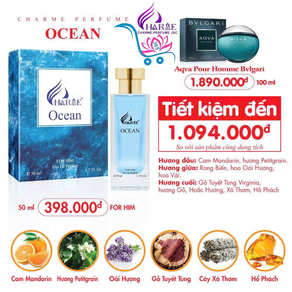 Nước Hoa Charme Ocean 50ml Nam Chính Hãng