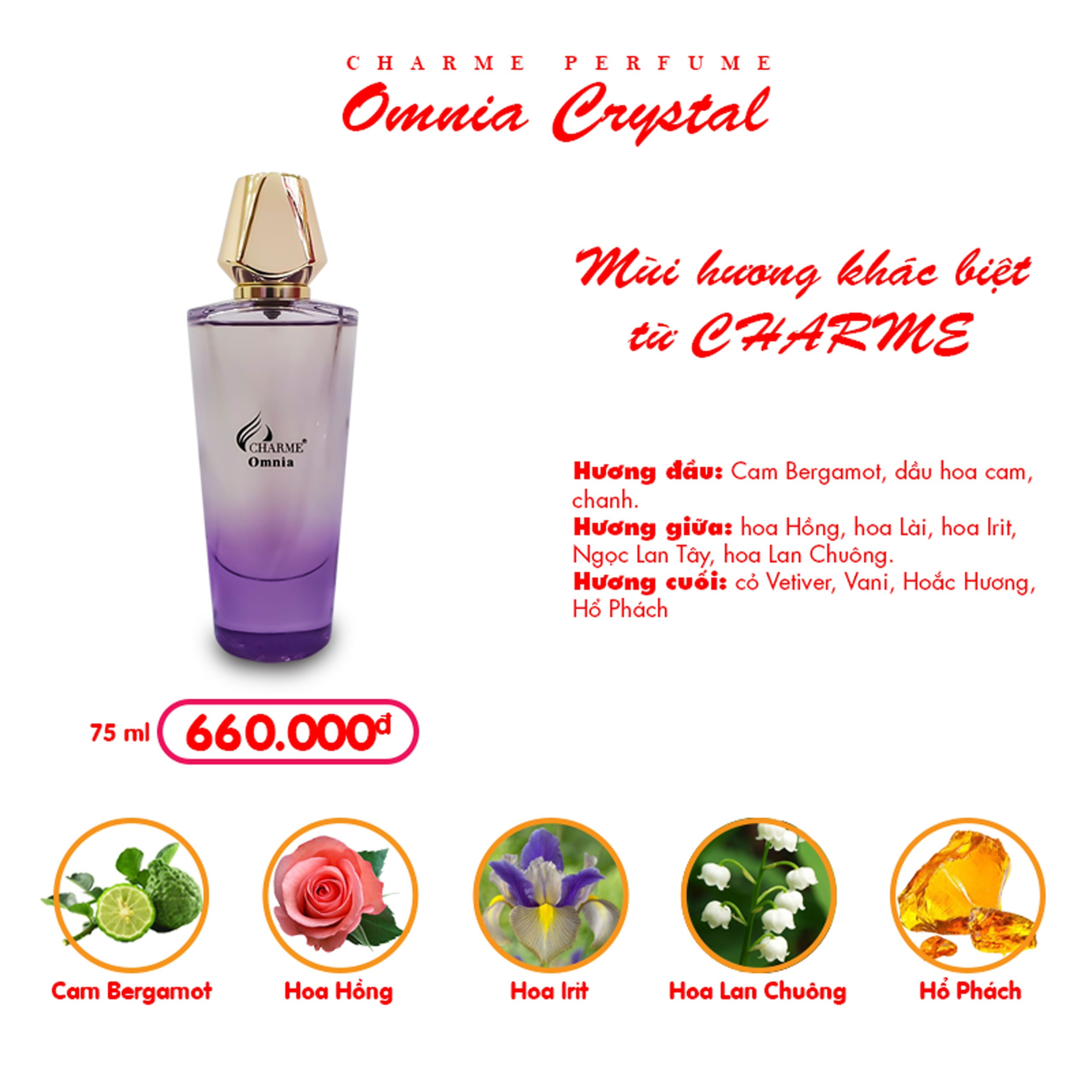 Nước Hoa Charme Omnia Crystal 75ml Nữ Chính Hãng