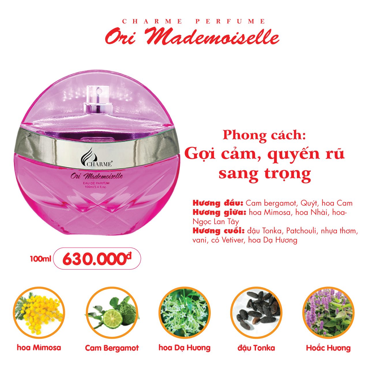 Nước Hoa Charme Nữ - Charme Ori Mademoiselle 100ml