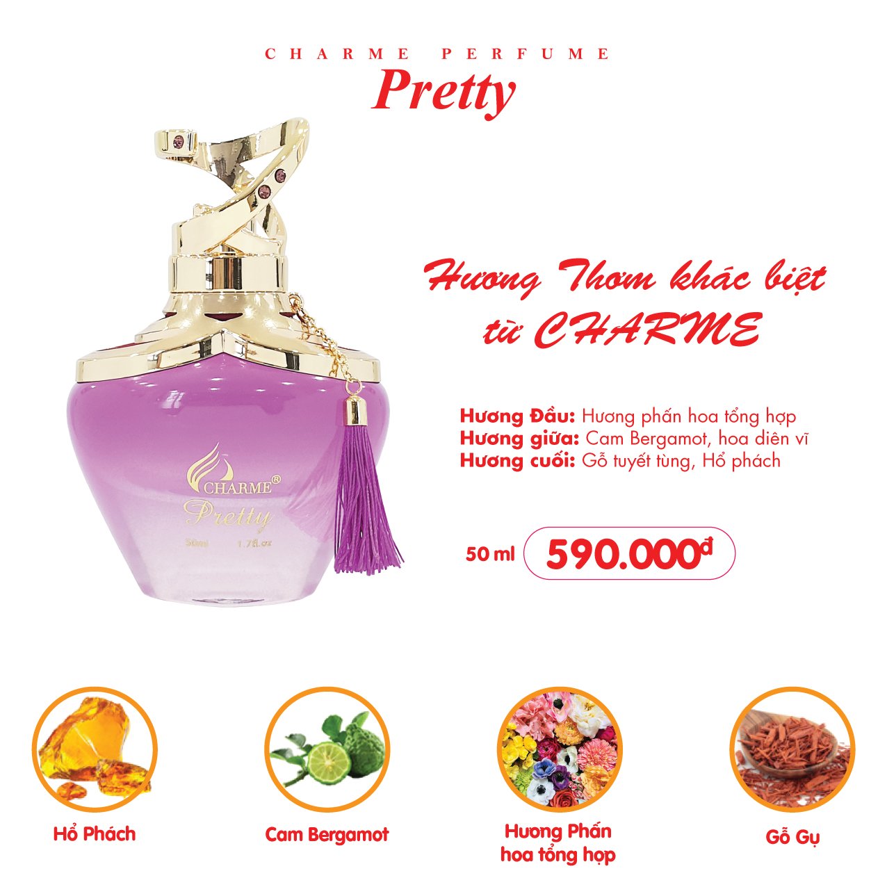 Nước Hoa Charme Pretty 50ml Nữ Chính Hãng