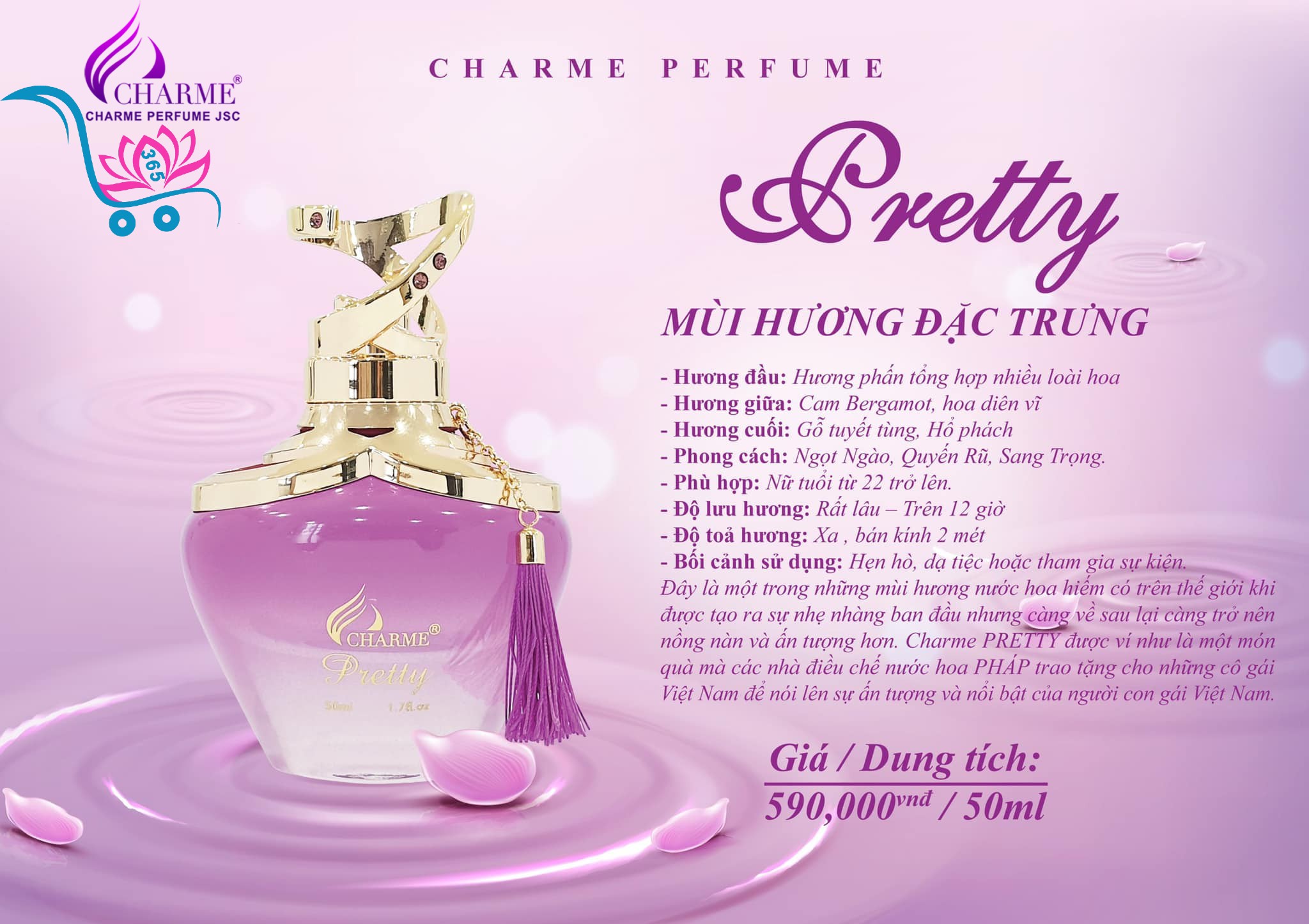 Nước Hoa Charme Pretty 50ml Nữ Chính Hãng