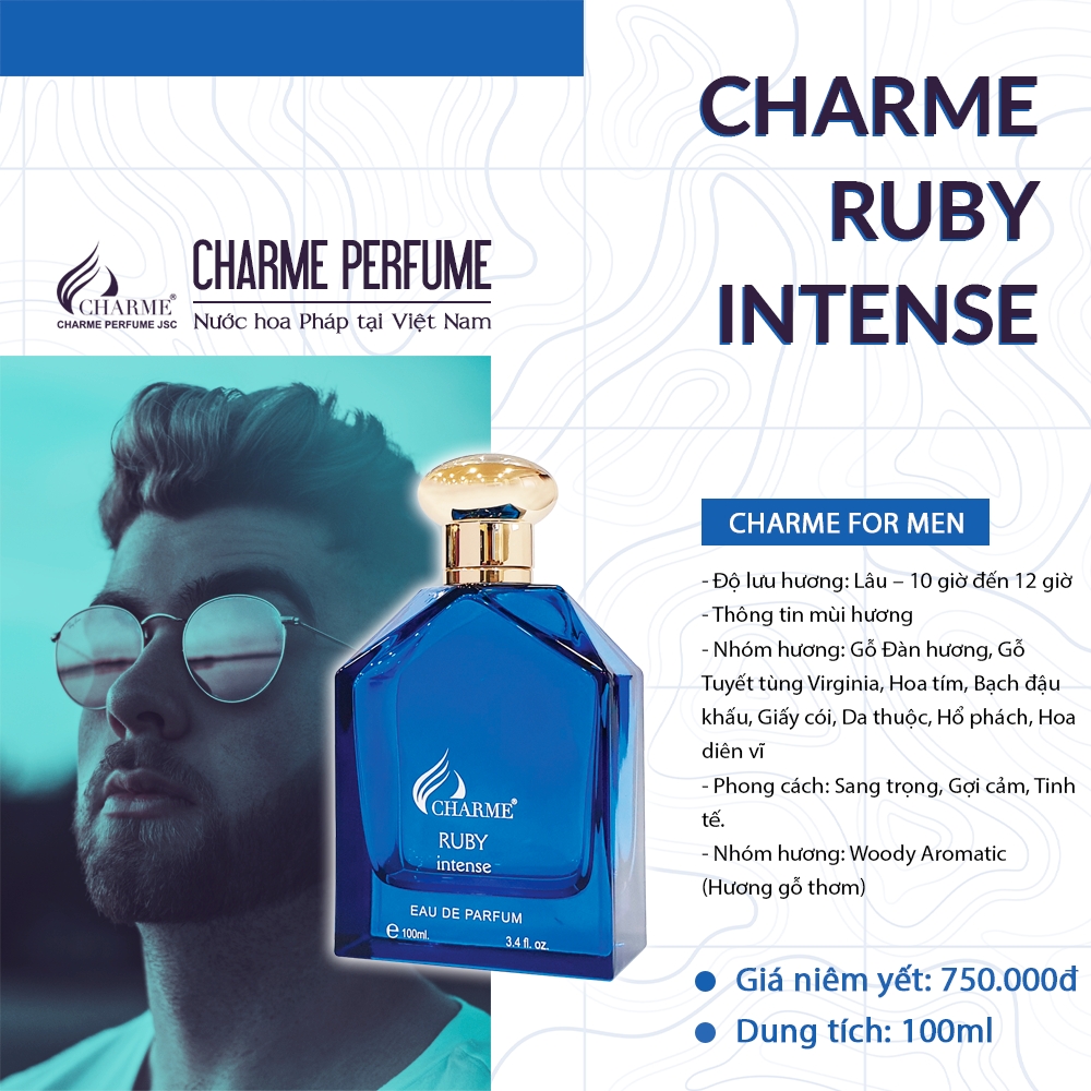 Nước Hoa Charme Ruby Intense 100ml Nam Chính Hãng