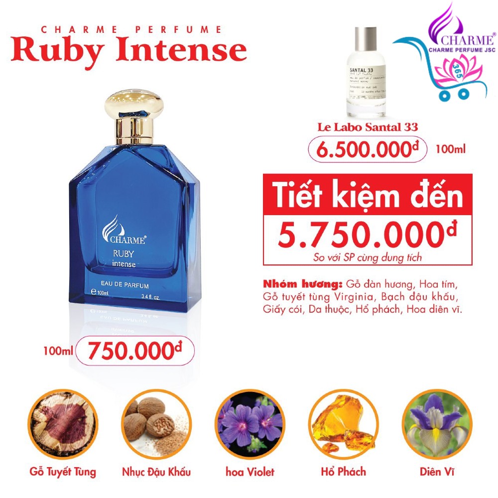 Nước Hoa Charme Ruby Intense 100ml Nam Chính Hãng