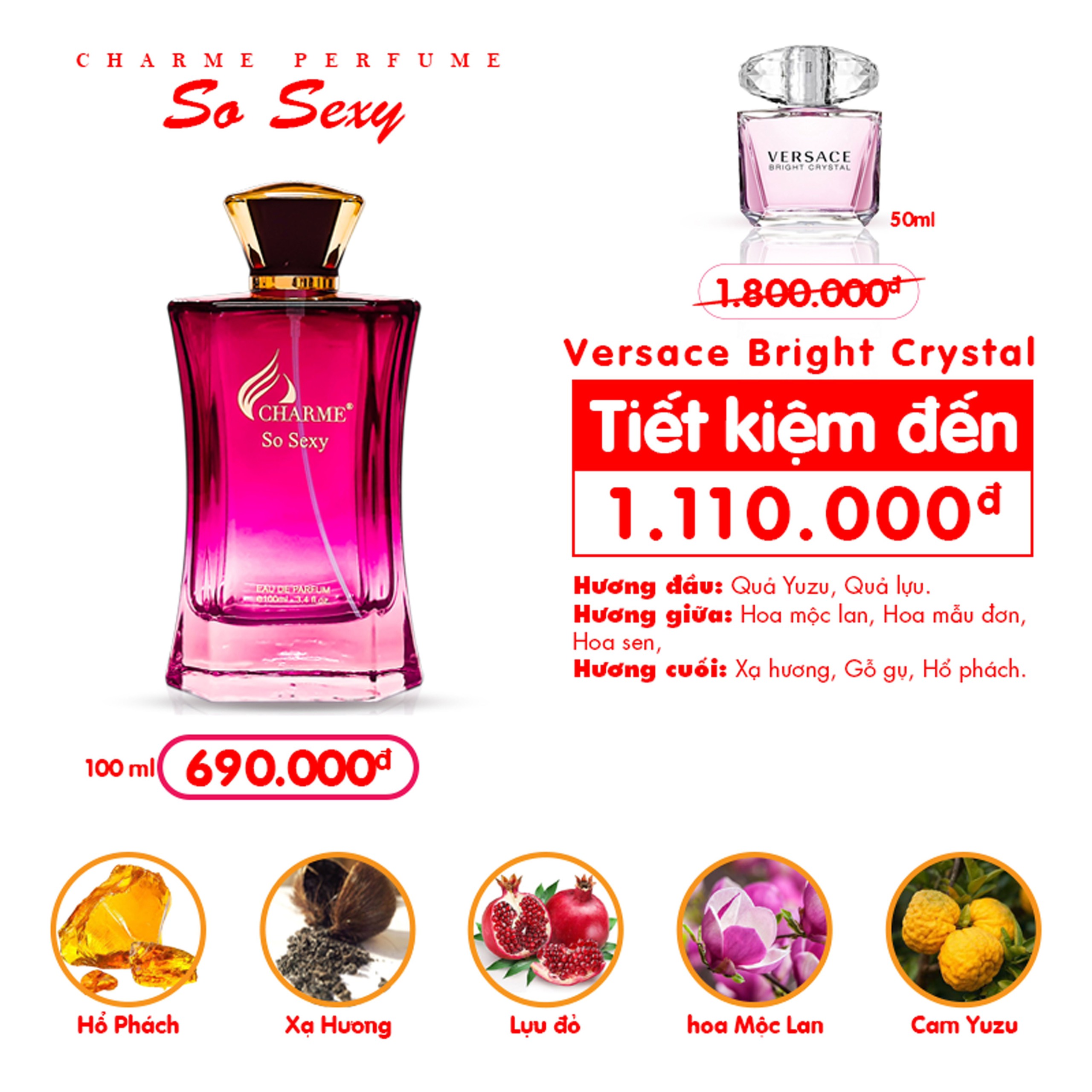 Nước Hoa Charme So Sexy 100ml Nữ Chính Hãng