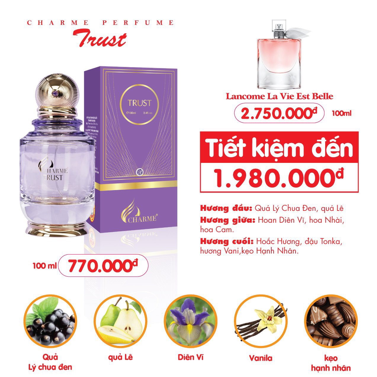 Nước Hoa Charme Trust 100ml Nữ Chính Hãng