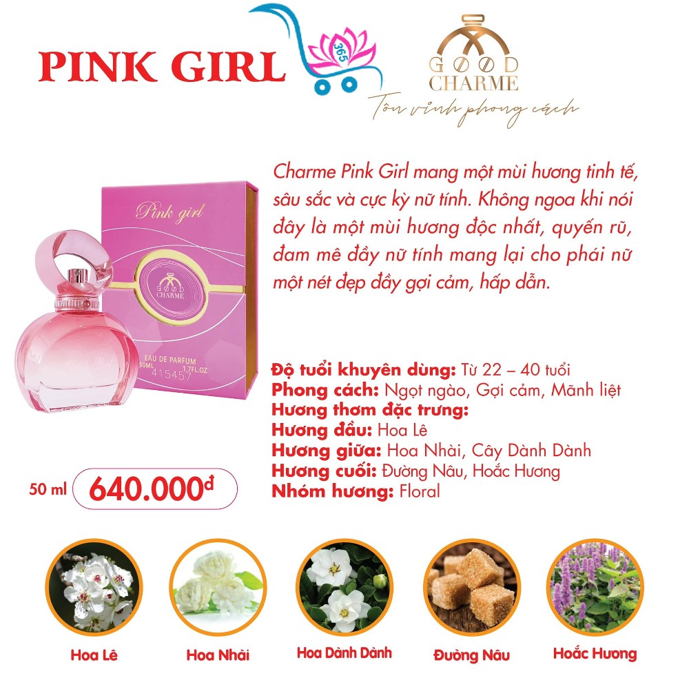 Nước Hoa Good Charme Pink Girl 50ml Nữ Chính Hãng