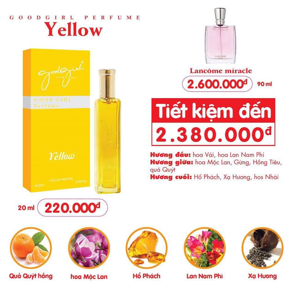 Nước Hoa Good Girl Perfume Yellow 20ml Nữ Chính Hãng
