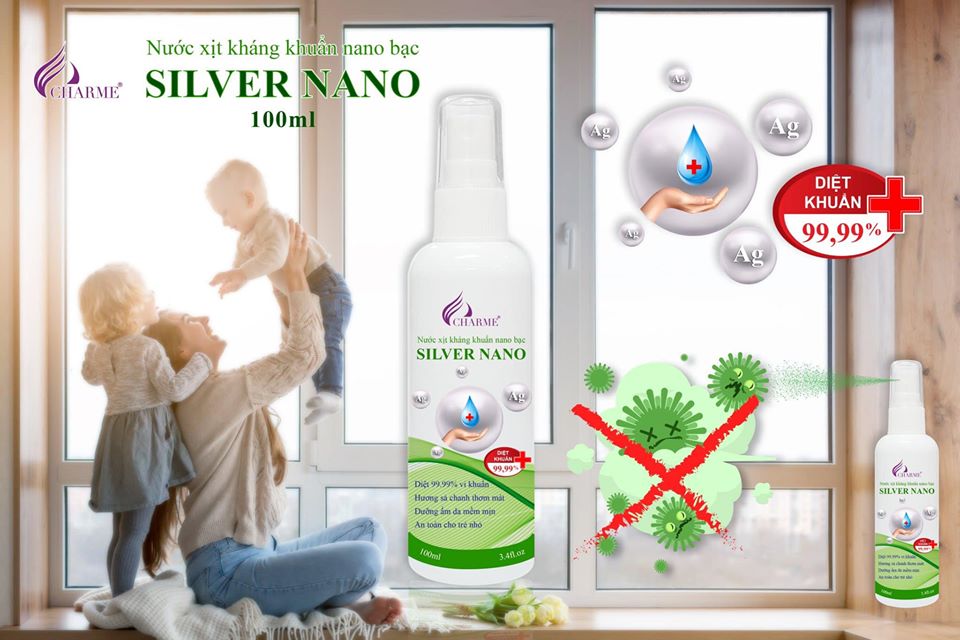 Nước Xịt Kháng Khuẩn Nano Bạc CHARME SILVER NANO 100ML