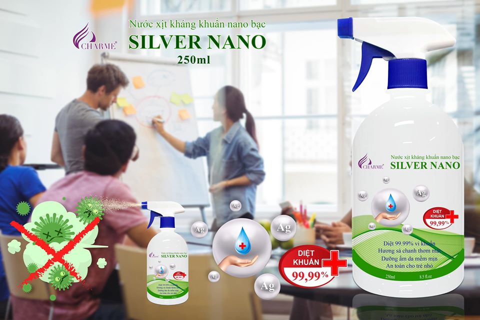 Nước Xịt Kháng Khuẩn Nano Bạc CHARME SILVER NANO 250ML