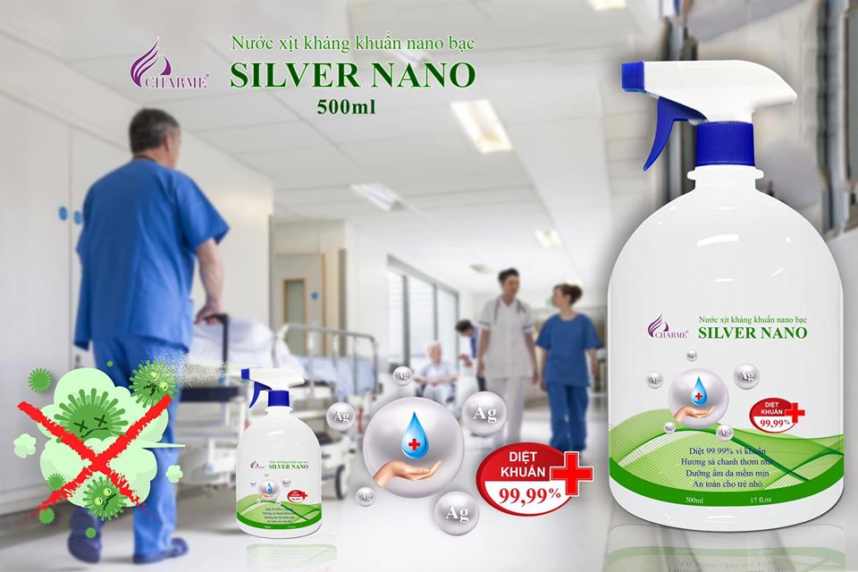 Nước Xịt Kháng Khuẩn Nano Bạc CHARME SILVER NANO 500ML