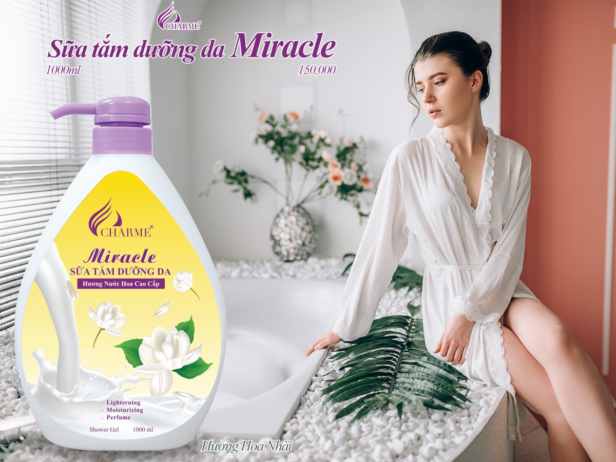 Sữa Tắm Nước Hoa Charme Miracle 1000ml Cho Nữ Hương Hoa Nhài
