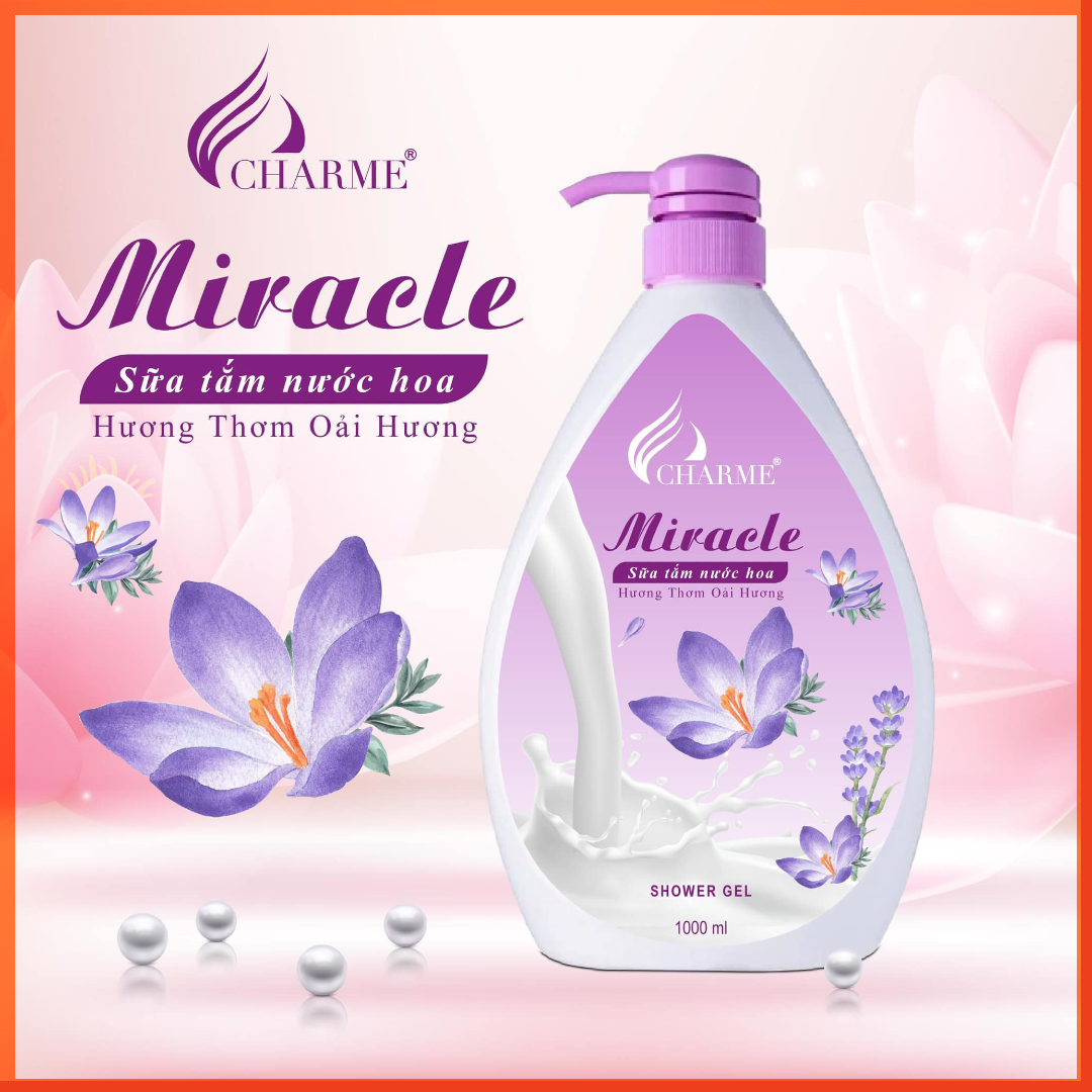 Sữa Tắm Nước Hoa Charme Miracle 1000ml Cho Nữ Chính Hãng✔️Tặng Quà Hot
