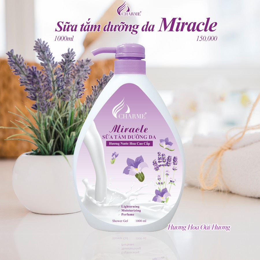 Sữa Tắm Nước Hoa Charme Miracle 1000ml Cho Nữ Hương Lavender