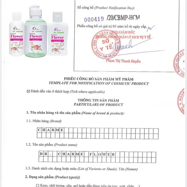 Gel Rửa Tay Khô DR. CHARME Flower 250ml