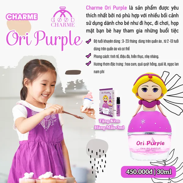 Nước Hoa Bé Gái Charme Ori Purple 30ml Chính Hãng