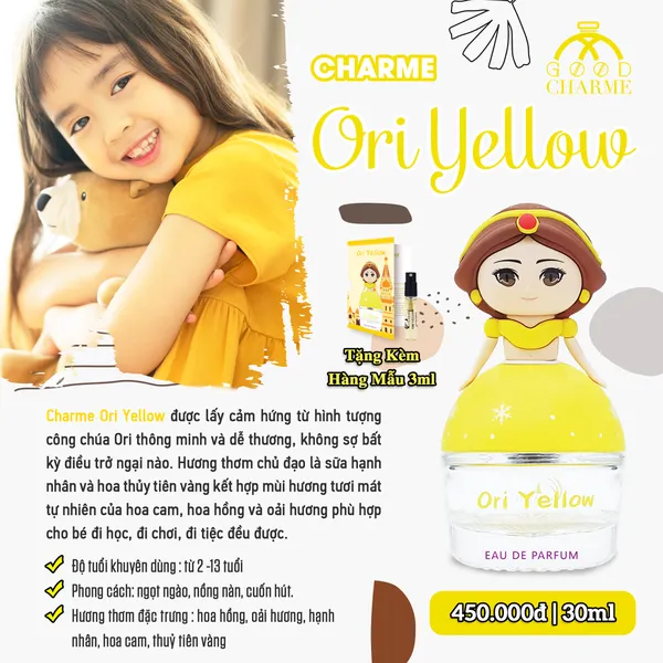 Nước Hoa Bé Gái Charme Ori Yellow 30ml Chính Hãng