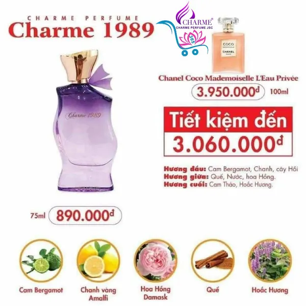 Nước Hoa Charme 1989 75ml Nữ Chính Hãng
