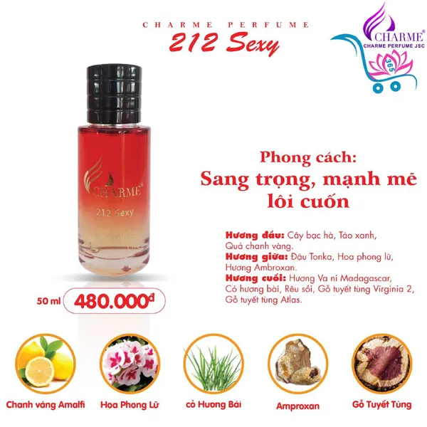 Nước Hoa Charme 212 Sexy 50ml Nam Chính Hãng