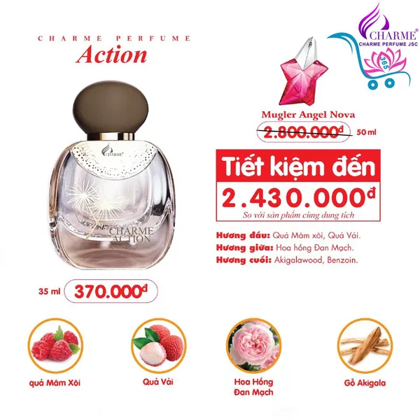 Nước Hoa Charme Action 35ml Nữ Chính Hãng