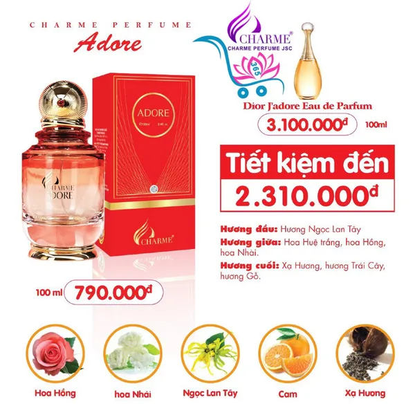 Nước Hoa Charme Adore 100ml Nữ Chính Hãng