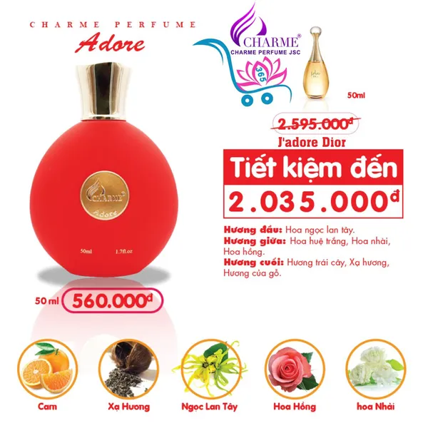 Nước Hoa Charme Adore 50ml Nữ Chính Hãng