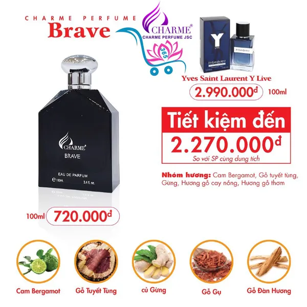 Nước Hoa Charme Brave 100ml Nam Chính Hãng