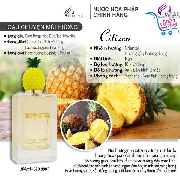 Nước Hoa Charme Citizen 100ml Nam Chính Hãng