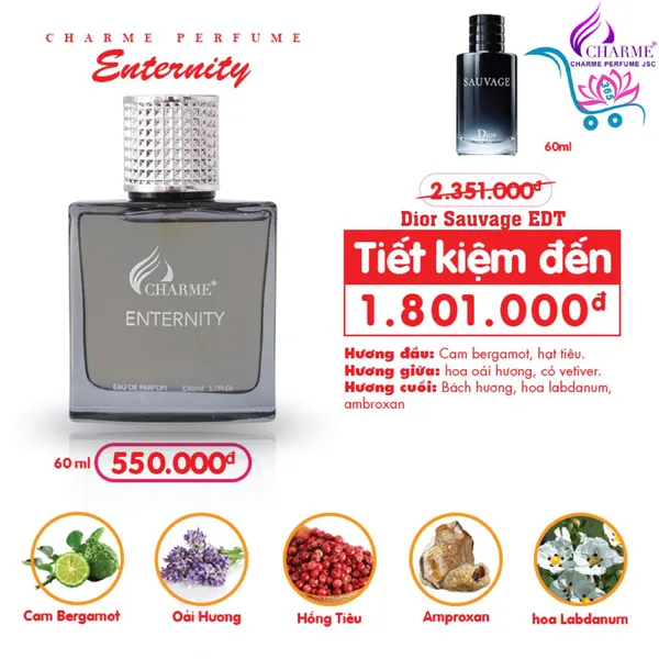 Nước Hoa Charme Enternity 60ml Nam Chính Hãng
