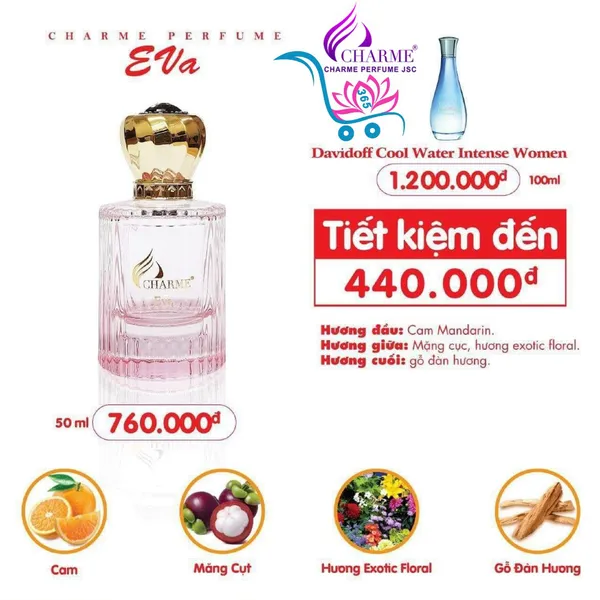 Nước Hoa Charme Eva 50ml Nữ Chính Hãng