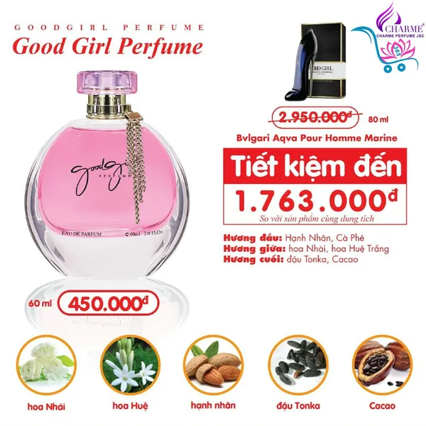 Nước Hoa Charme Good Girl 60ml Nữ Chính Hãng