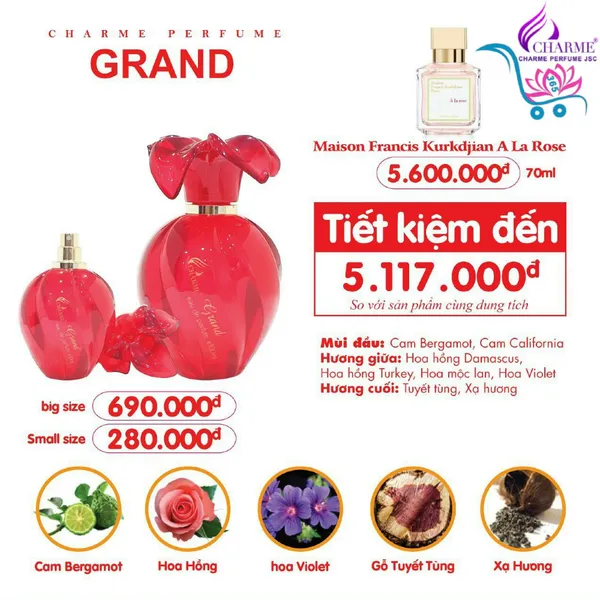 Nước Hoa Charme Grand 100ml Nữ Chính Hãng