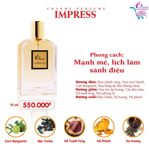 Nước Hoa Charme Impress 75ml Nam Chính Hãng