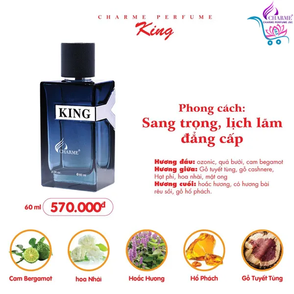 Nước Hoa Charme King 60ml Nam Chính Hãng