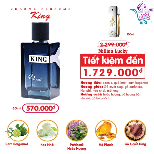 Nước Hoa Charme King 60ml Nam Chính Hãng