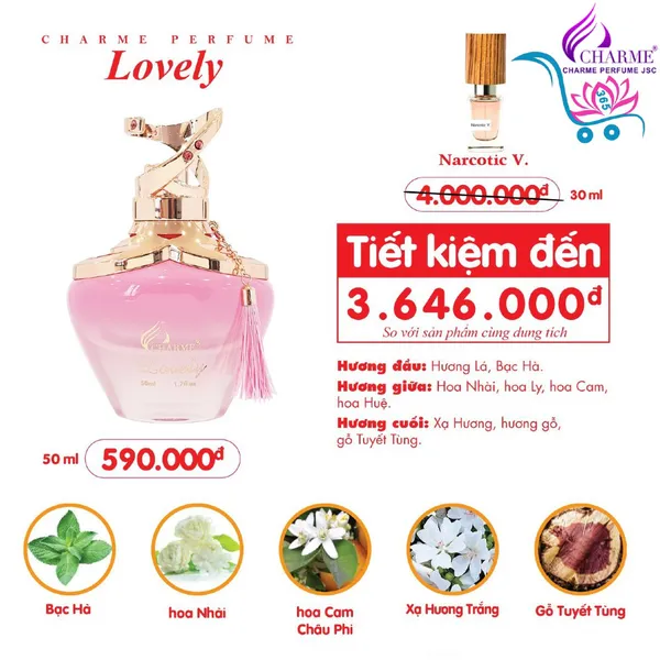 Nước Hoa Charme Lovely 50ml Nữ Chính Hãng