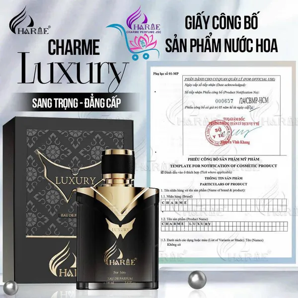 Nước Hoa Charme Luxury 100ml Nam Mới Chính Hãng [Phiên bản 2024]