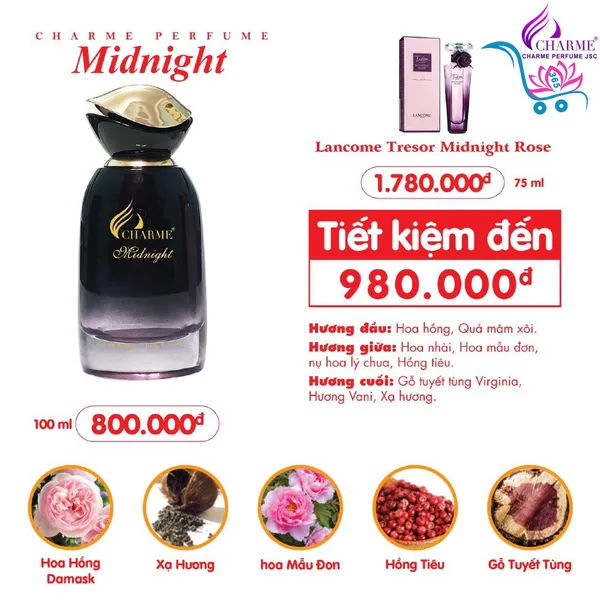 Nước Hoa Charme Midnight 100ml Nữ Chính Hãng