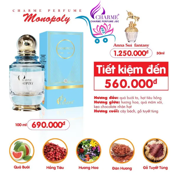 Nước Hoa Charme Monopoly 100ml Nữ Chính Hãng