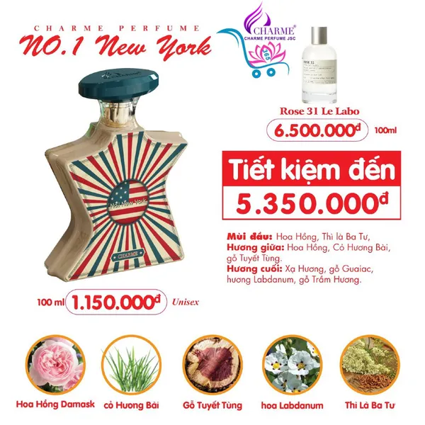 Nước Hoa Charme No.1 New York 100ml Unisex Chính Hãng
