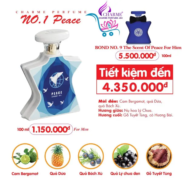 Nước Hoa Charme No.1 Peace 100ml Nam Chính Hãng