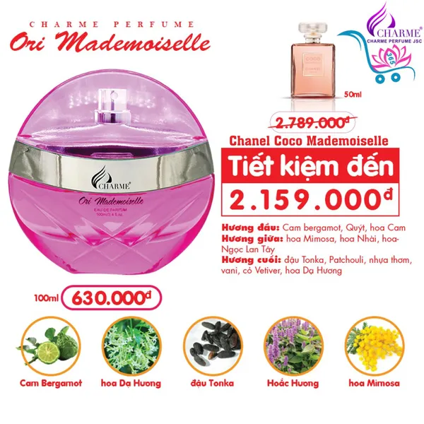 Nước Hoa Charme Ori Mademoiselle 100ml Nữ Chính Hãng