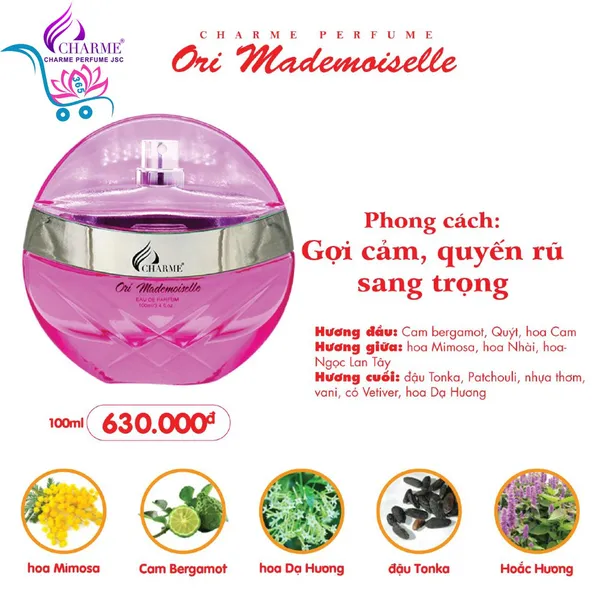 Nước Hoa Charme Ori Mademoiselle 100ml Nữ Chính Hãng