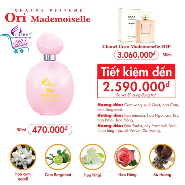 Nước Hoa Charme Ori Mademoiselle 50ml Nữ Chính Hãng