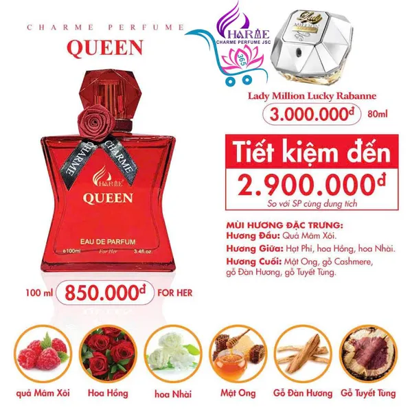 Nước Hoa Charme Queen 100ml Nữ Chính Hãng